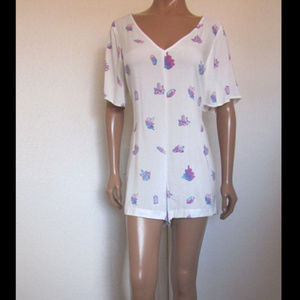 WILDFOX White Crystal V-neck Romper
